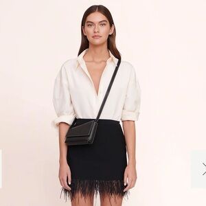 Staud Acute Black Leather Small Convertible Crossbody/ Clutch/ Shoulder Bag NWT